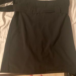 Wardrobe Staple Black Belted Pencil Skirt